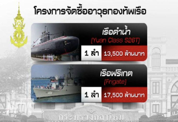 軍費新年度編列　泰國軍方擬採購多型武器