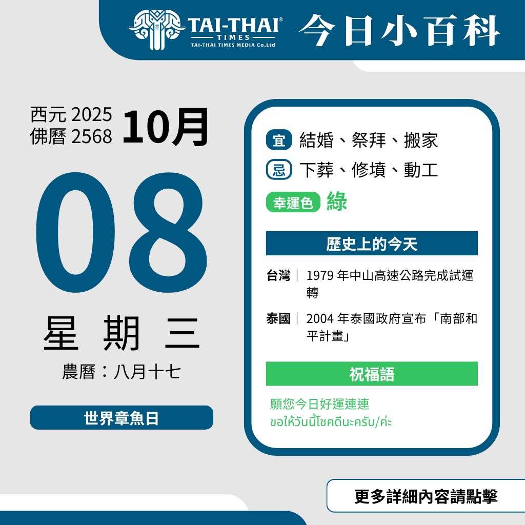 西元 2025 年 10 月 08 日（星期三）
