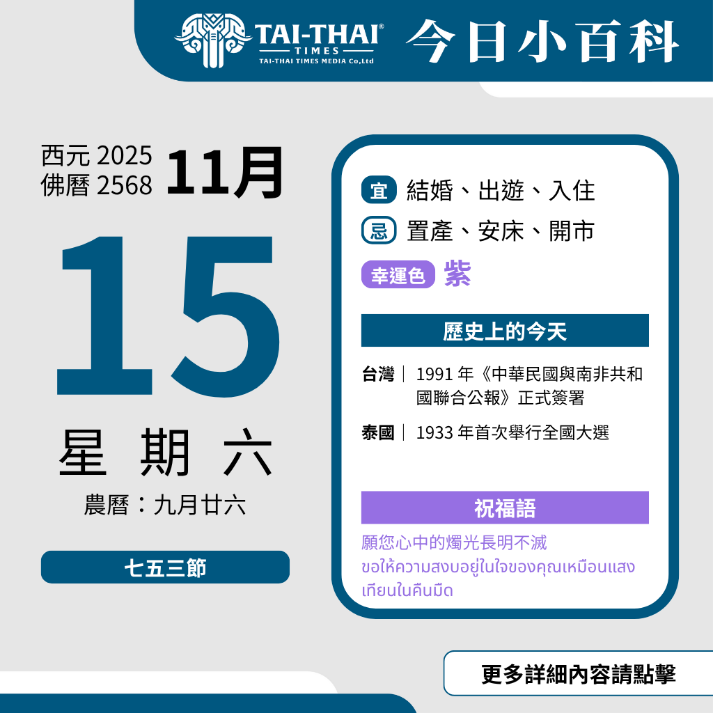 西元 2025 年 11 月 15 日（星期六）