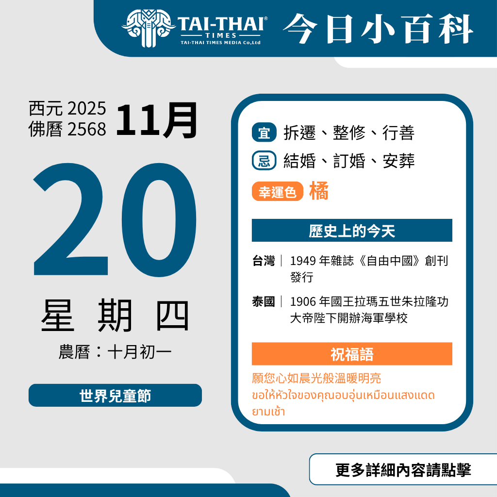 西元 2025 年 11 月 20 日（星期四）