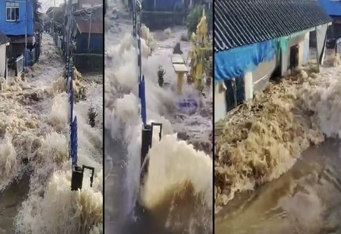 堤防決口湧入　信武里三村淹沒