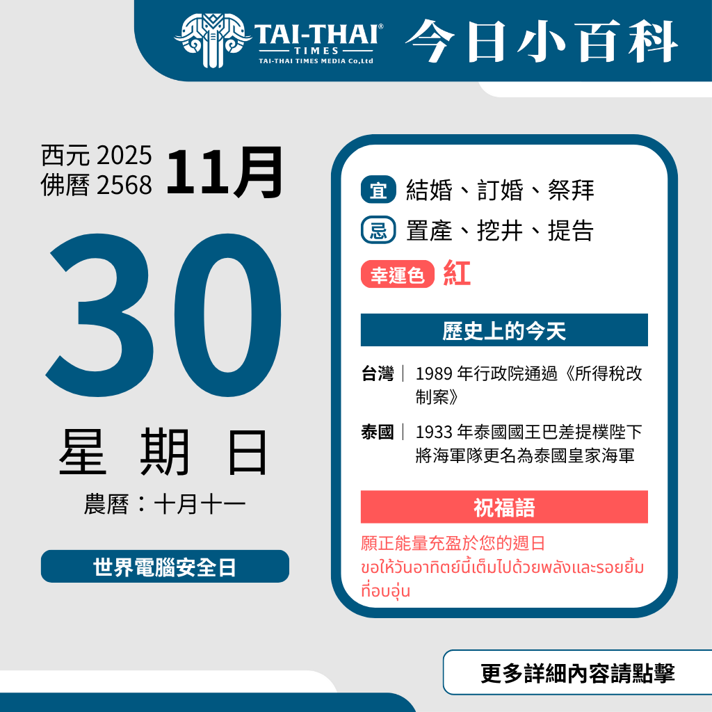 西元 2025 年 11 月 30 日（星期日）
