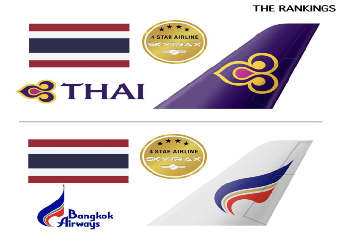 泰航與曼谷航空獲  Skytrax 四星評級