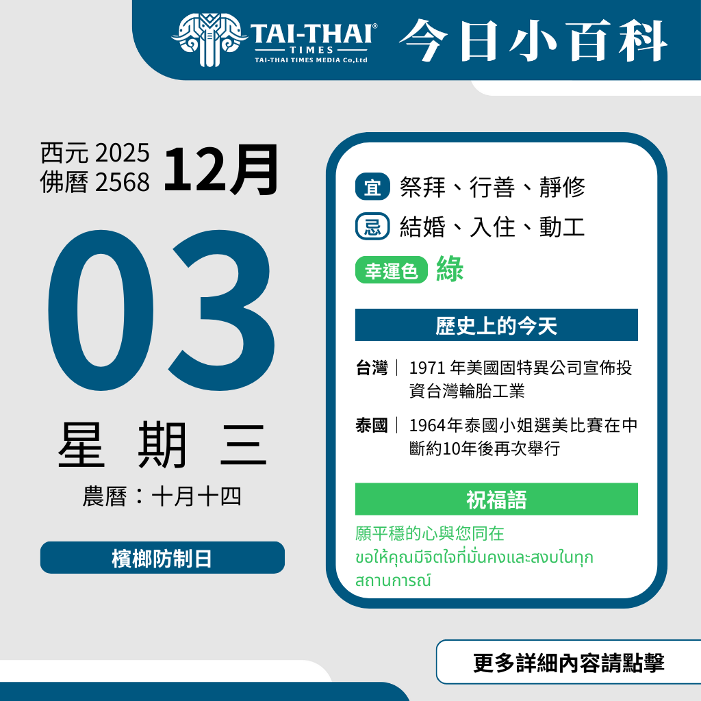 西元 2025 年 12 月 03 日（星期三）