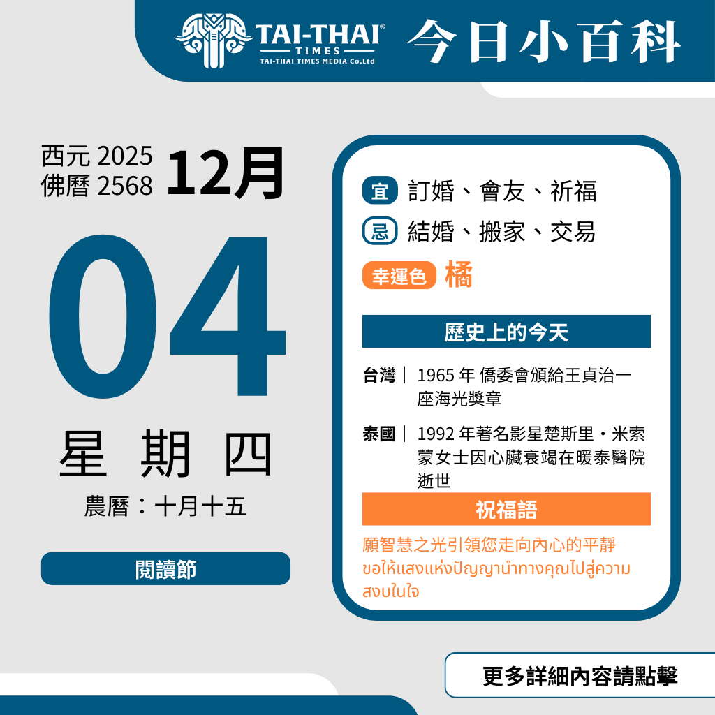 西元 2025 年 12 月 04 日（星期四）