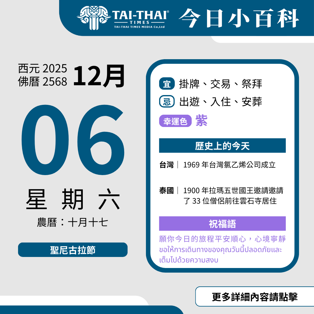 西元 2025 年 12 月 06 日（星期六）
