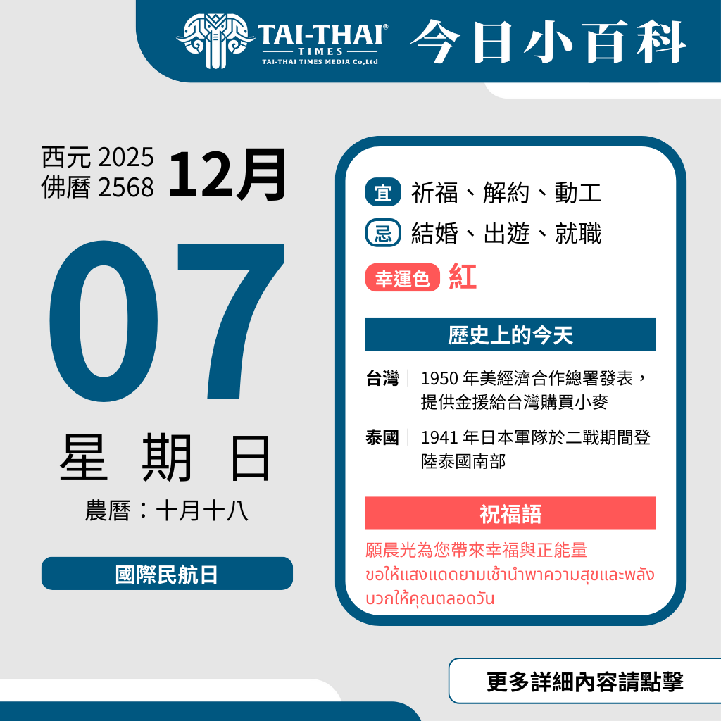 西元 2025 年 12 月 07 日（星期日）