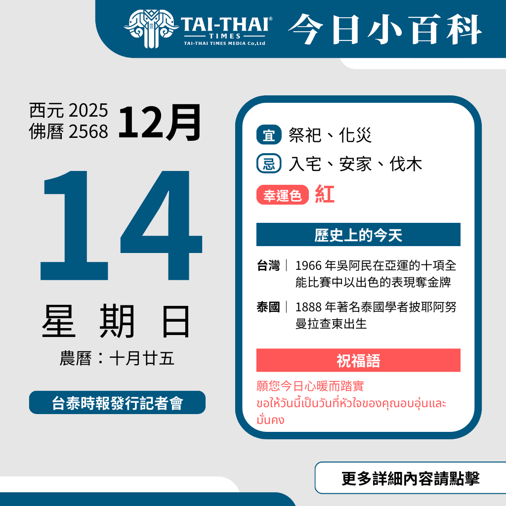 台泰之間的日常知識學：〈今日小百科〉上線