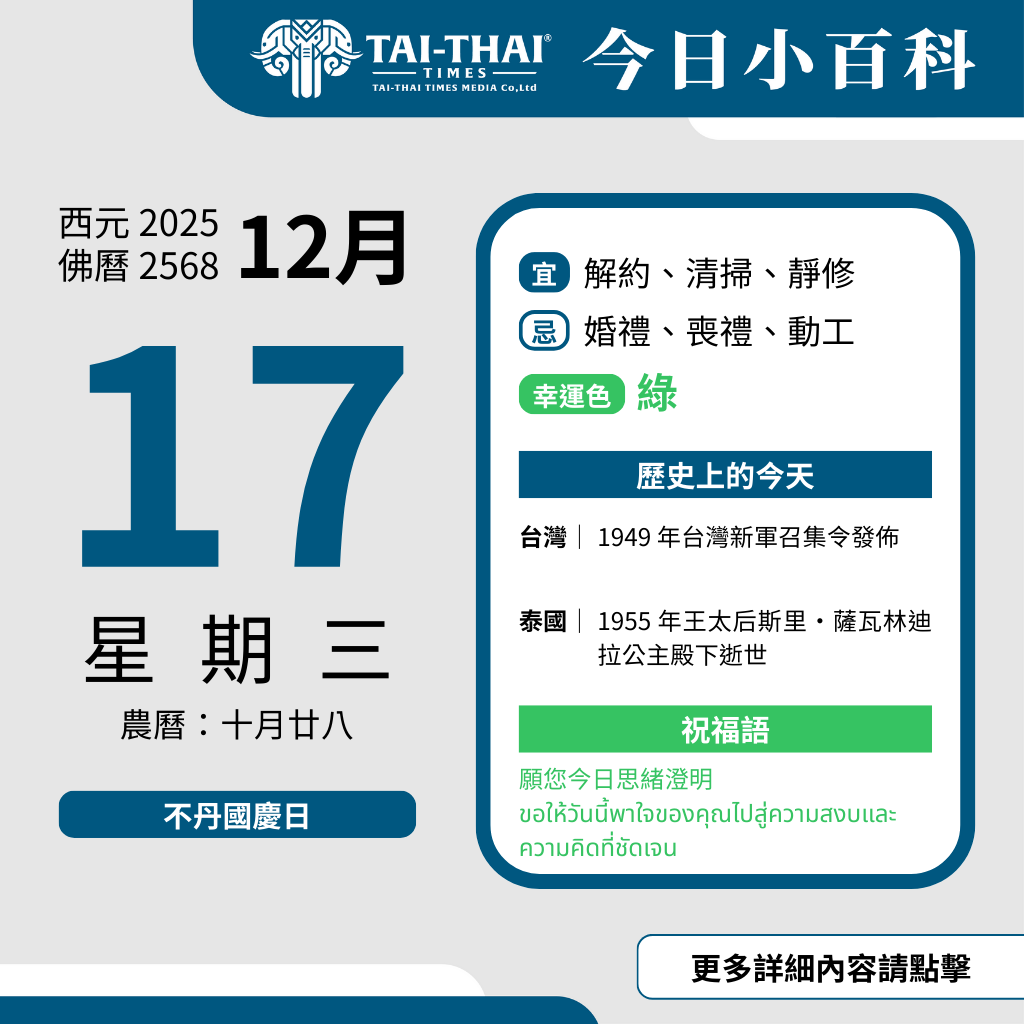 西元 2025 年 12 月 17 日（星期三）