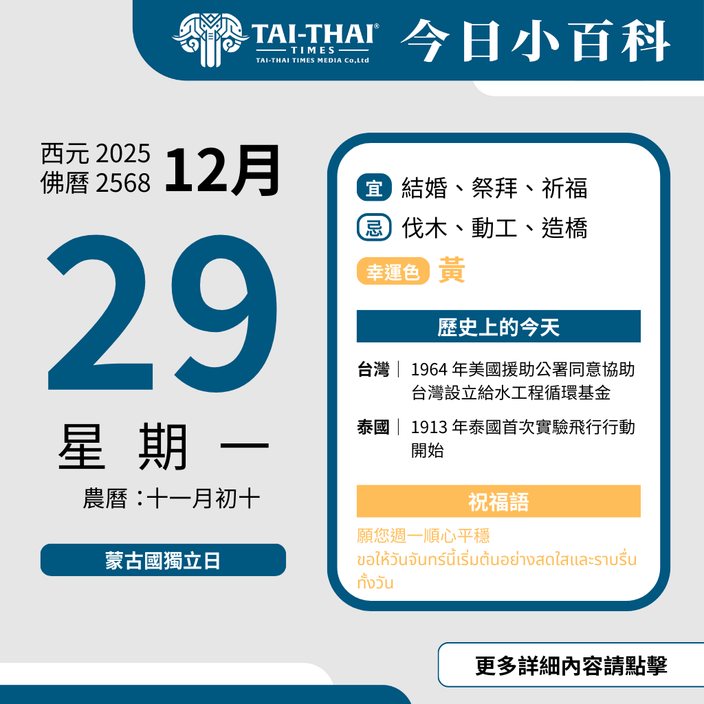 西元 2025 年 12 月 29 日（星期一）