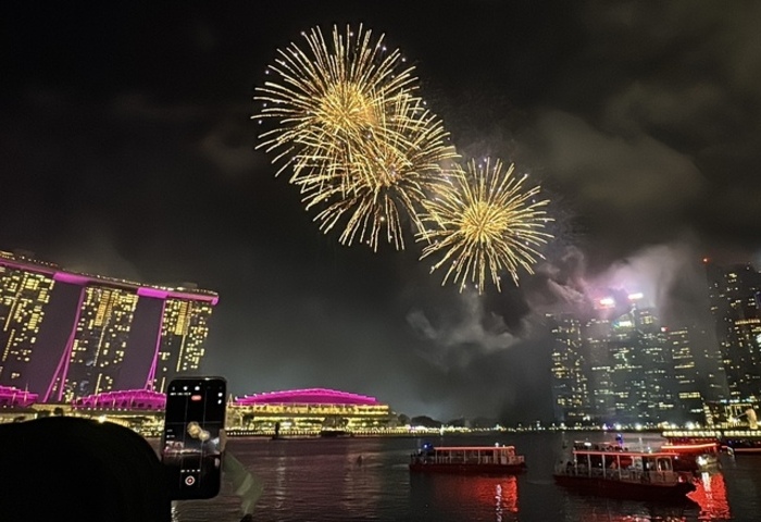 新加坡濱海灣煙火秀迎接2026 遊客嗨翻歡呼連連