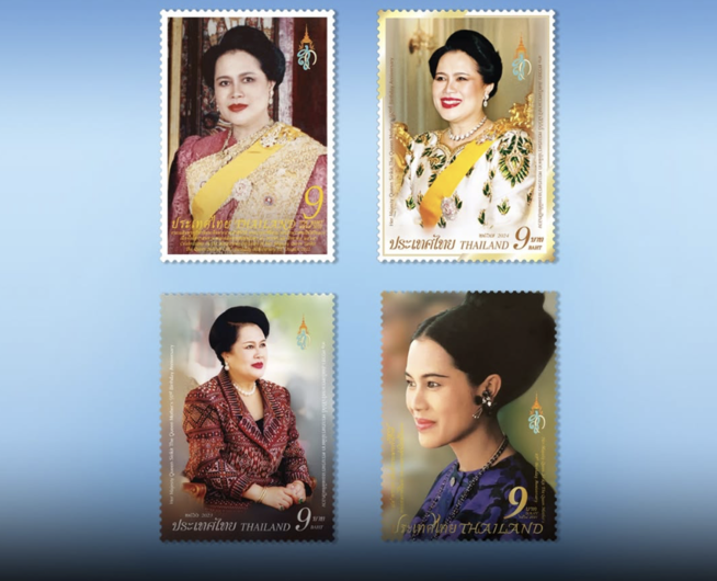 泰國郵政設展紀念郵票　緬懷詩麗吉王太后