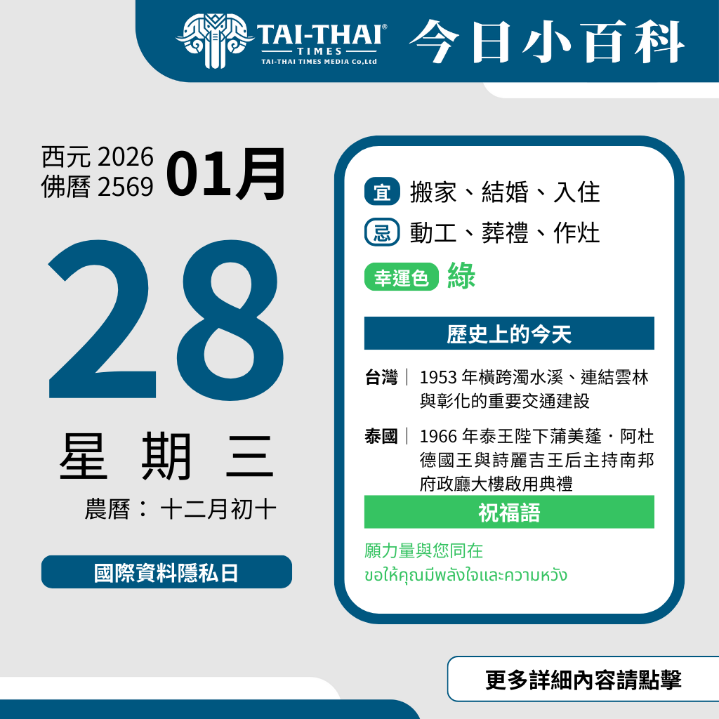西元 2026 年 01 月 28 日（星期三）