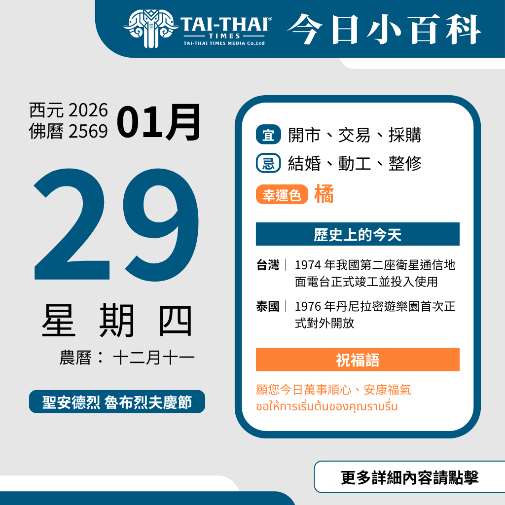 西元 2026 年 01 月 29 日（星期四）
