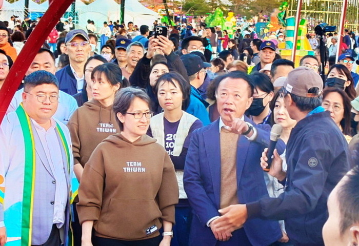 蕭副總統祈福Team Taiwan 像燈會一樣閃亮