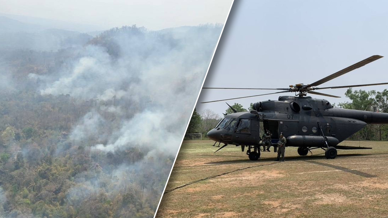 北部野火嚴峻　軍方派直升機支援
