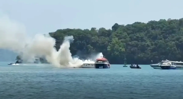 普吉快艇起火釀5傷　1人失聯持續搜救