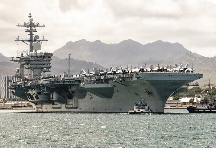 環太軍演海上操演　羅斯福號航空母艦駛出珍珠港