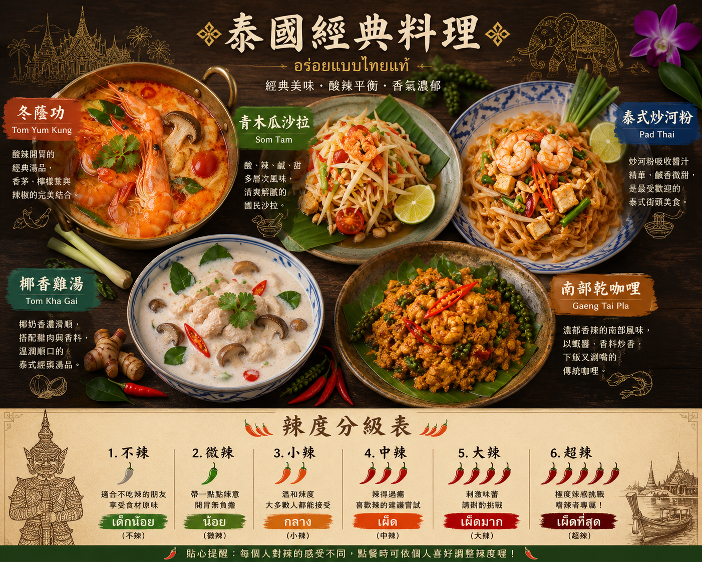 泰式料理三層辣度　四種辣椒掌控辣感